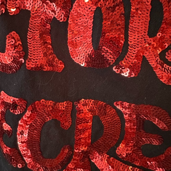 VICTORIA'S SECRET VS Black & Red Sequin Bling LARGE  Weekender TOTE BAG 2019 - Picture 3 of 6